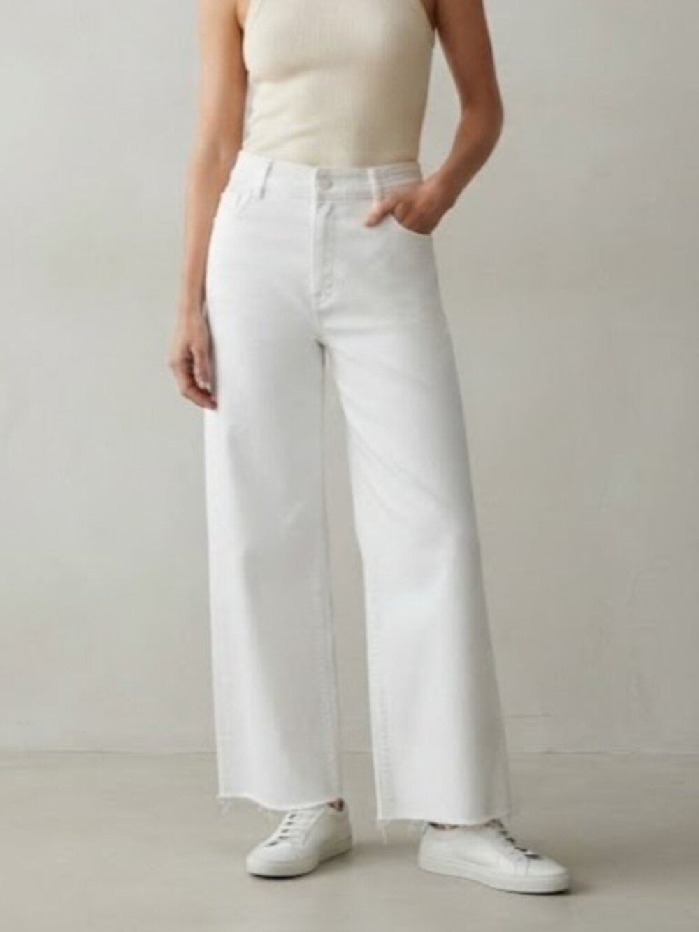 Oat New York White Wide-Leg Jeans